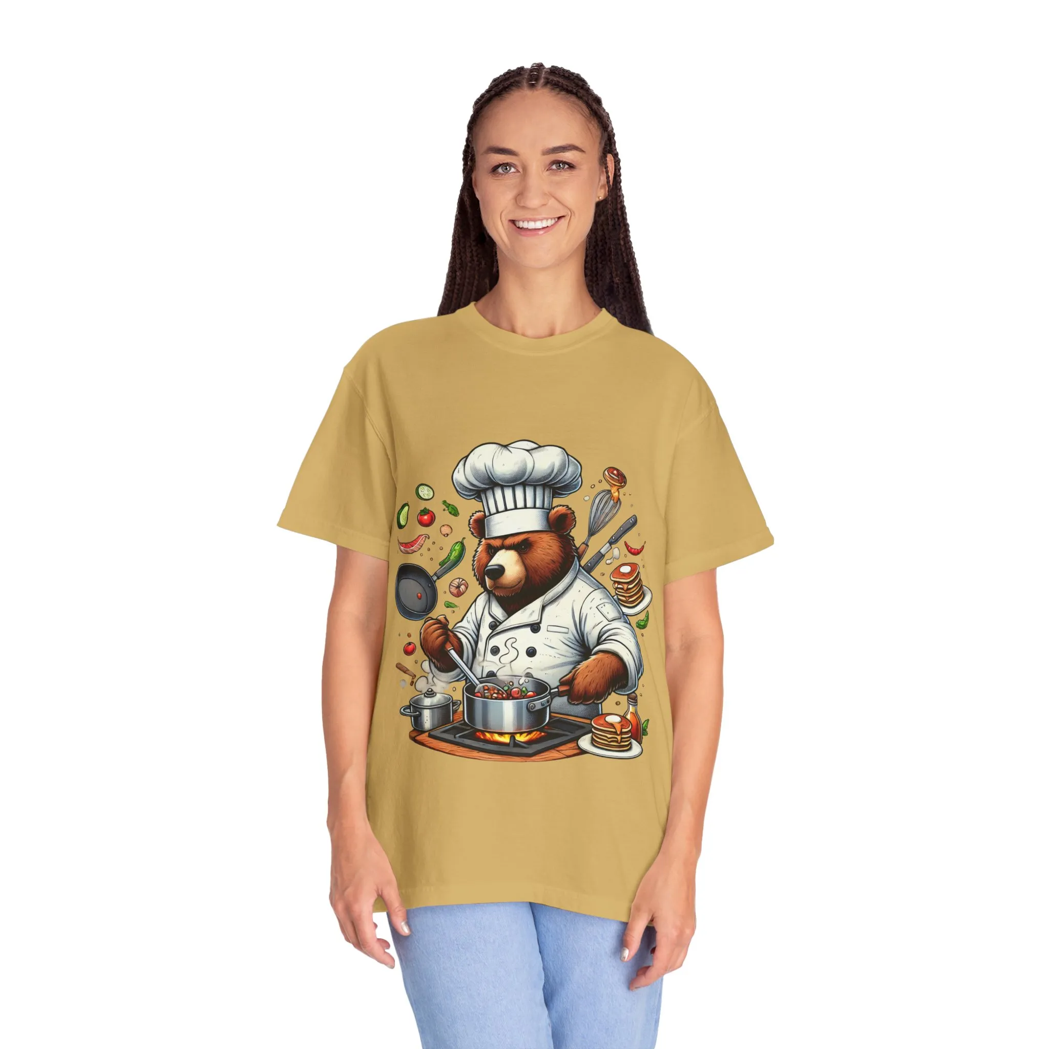 Chef Bear Unisex Garment-Dyed T-Shirt - Perfect for Cooking Lovers and Foodies - Image 20