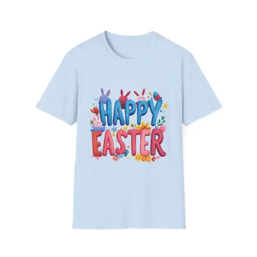 Easter Joy Unisex Softstyle T-Shirt - Spring Floral Design - Image 26
