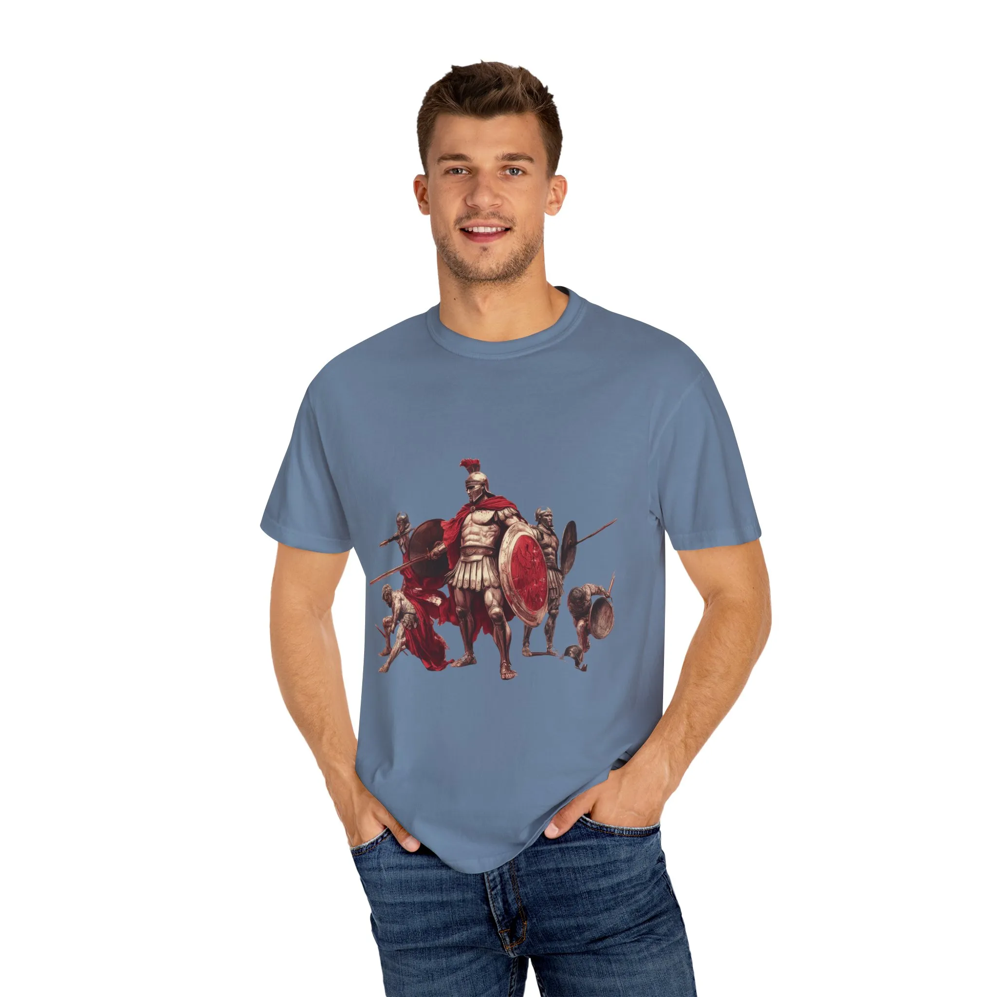 Warrior Spirit Unisex Garment-Dyed T-Shirt - Bold Roman Gladiator Design - Image 15