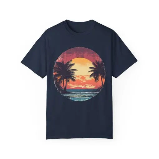 Unisex Garment-Dyed T-shirt | Sunset Beach Vibes Tee - Image 25
