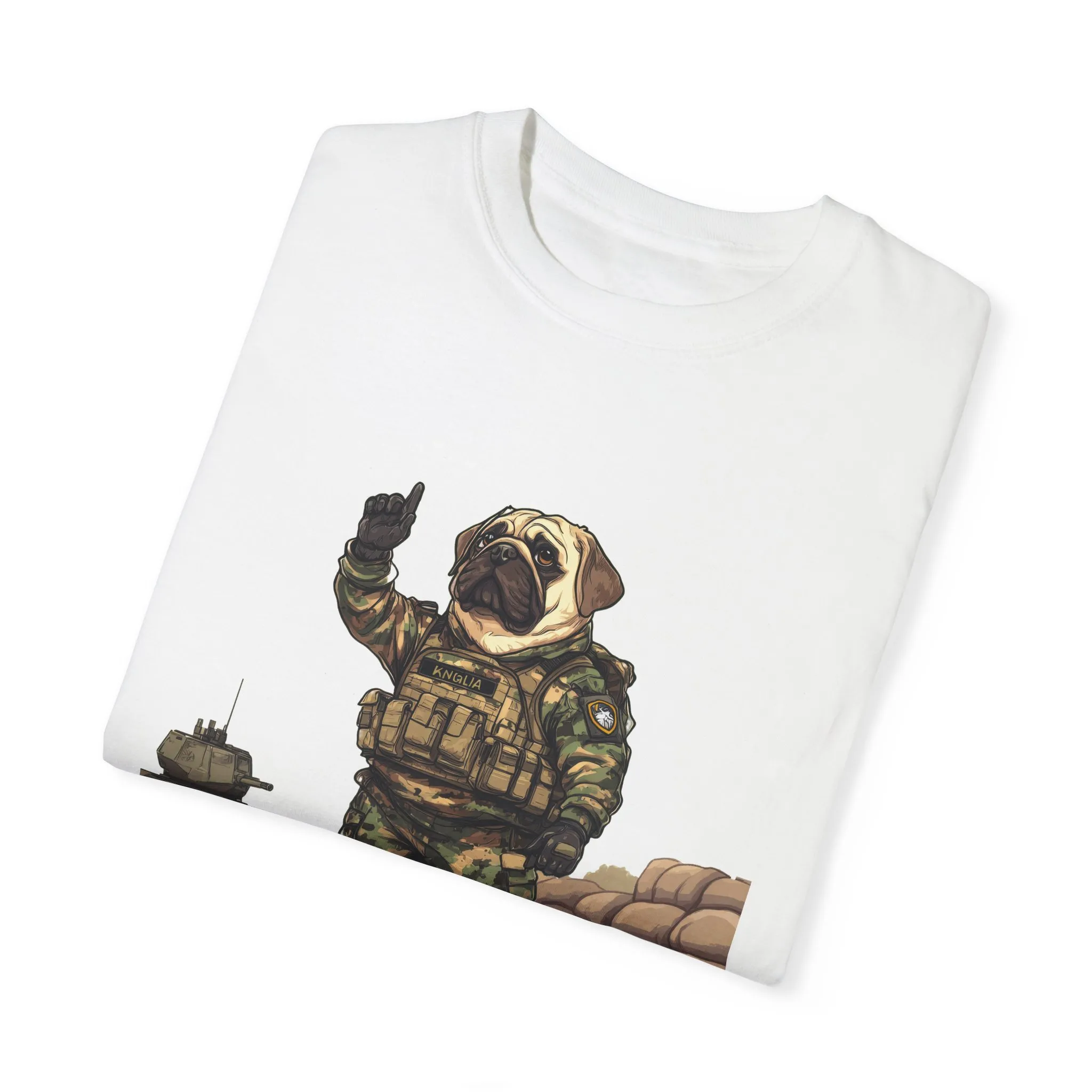 Military Pug Unisex Garment-Dyed T-Shirt - Funny Dog Graphic Tee for Pet Lovers - Image 7