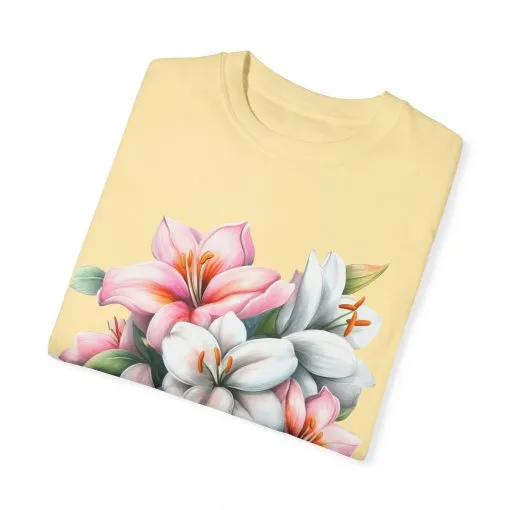 Floral Elegance Unisex Garment-Dyed T-Shirt - Perfect for Spring Celebrations - Image 14