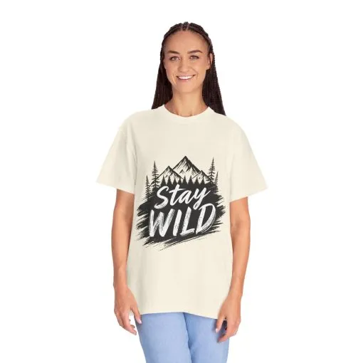 Stay Wild Unisex Garment-Dyed T-Shirt for Adventure Lovers - Image 16