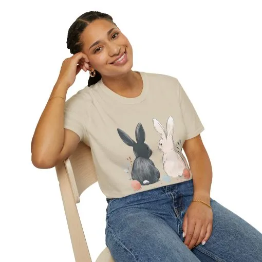 Cute Bunny Love Unisex Softstyle T-Shirt for Easter Celebrations - Image 10