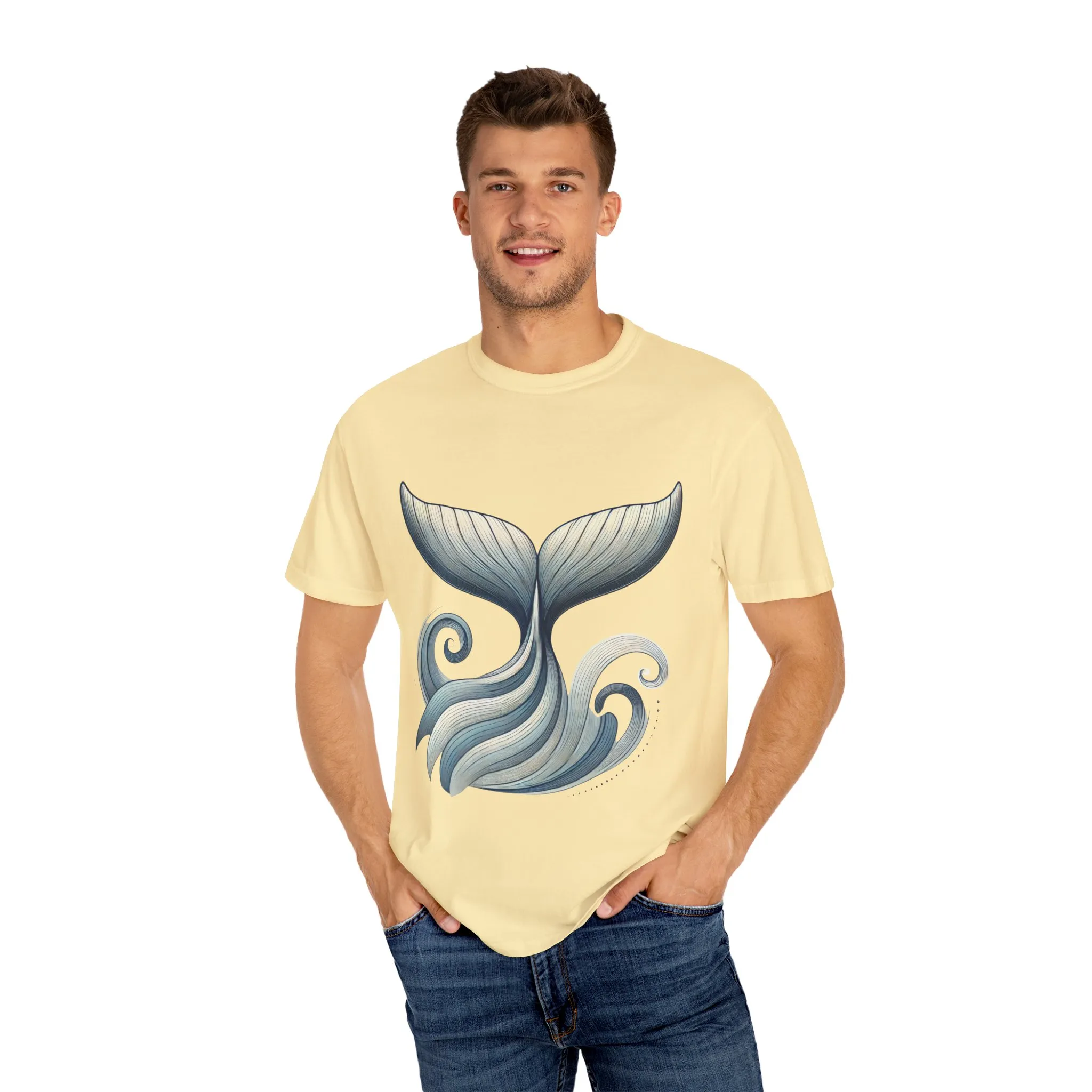 Whale Tail Garment-Dyed T-Shirt, Ocean-Inspired Design for Nature Lovers - Image 15
