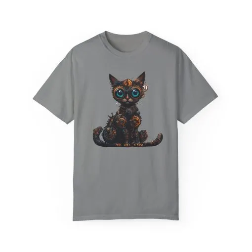 Steampunk Cat Unisex Garment-Dyed T-Shirt - Image 29