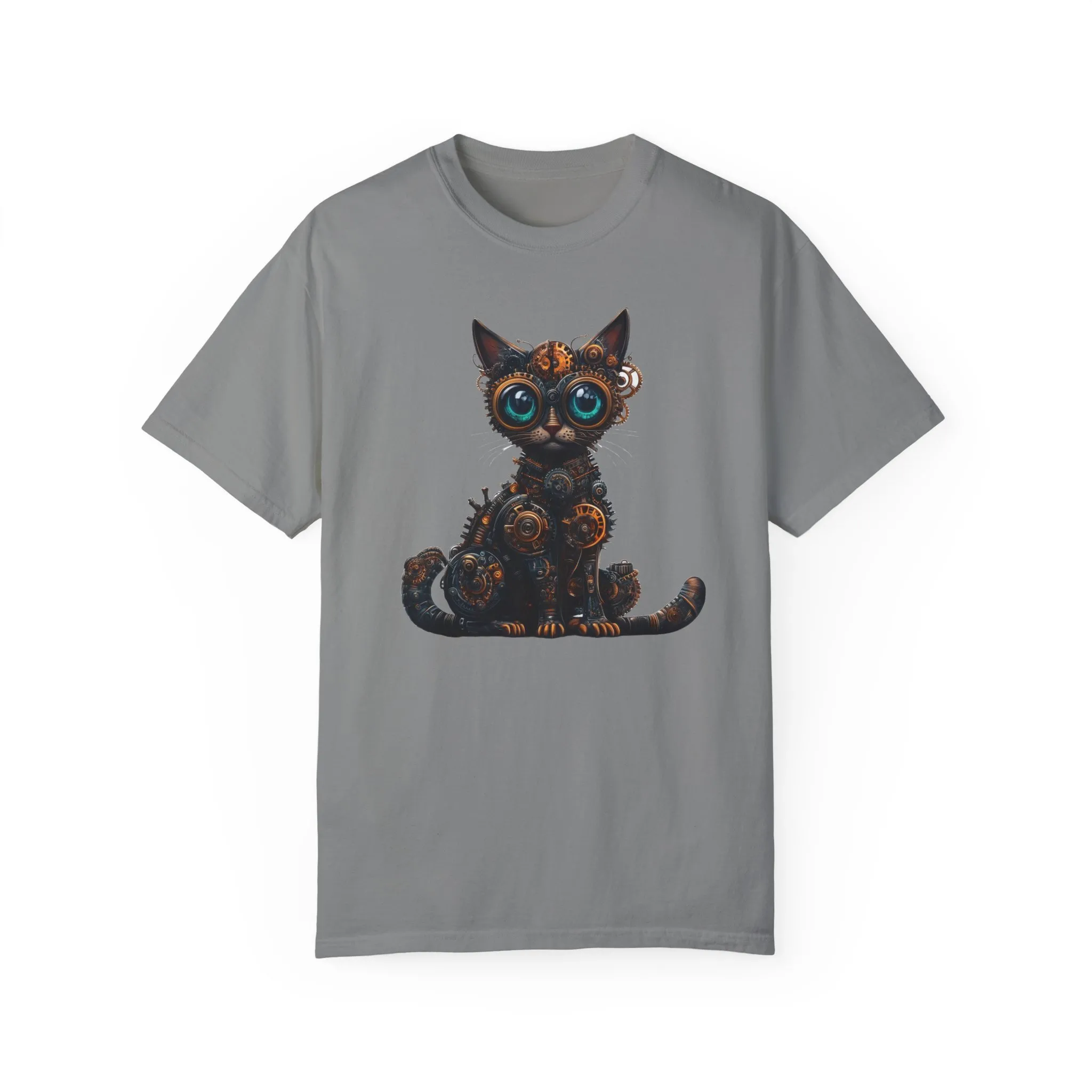 Steampunk Cat Unisex Garment-Dyed T-Shirt - Image 29