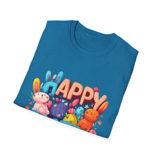 Happy Easter Unisex Softstyle T-Shirt - Fun Spring Bunny Design - Image 43
