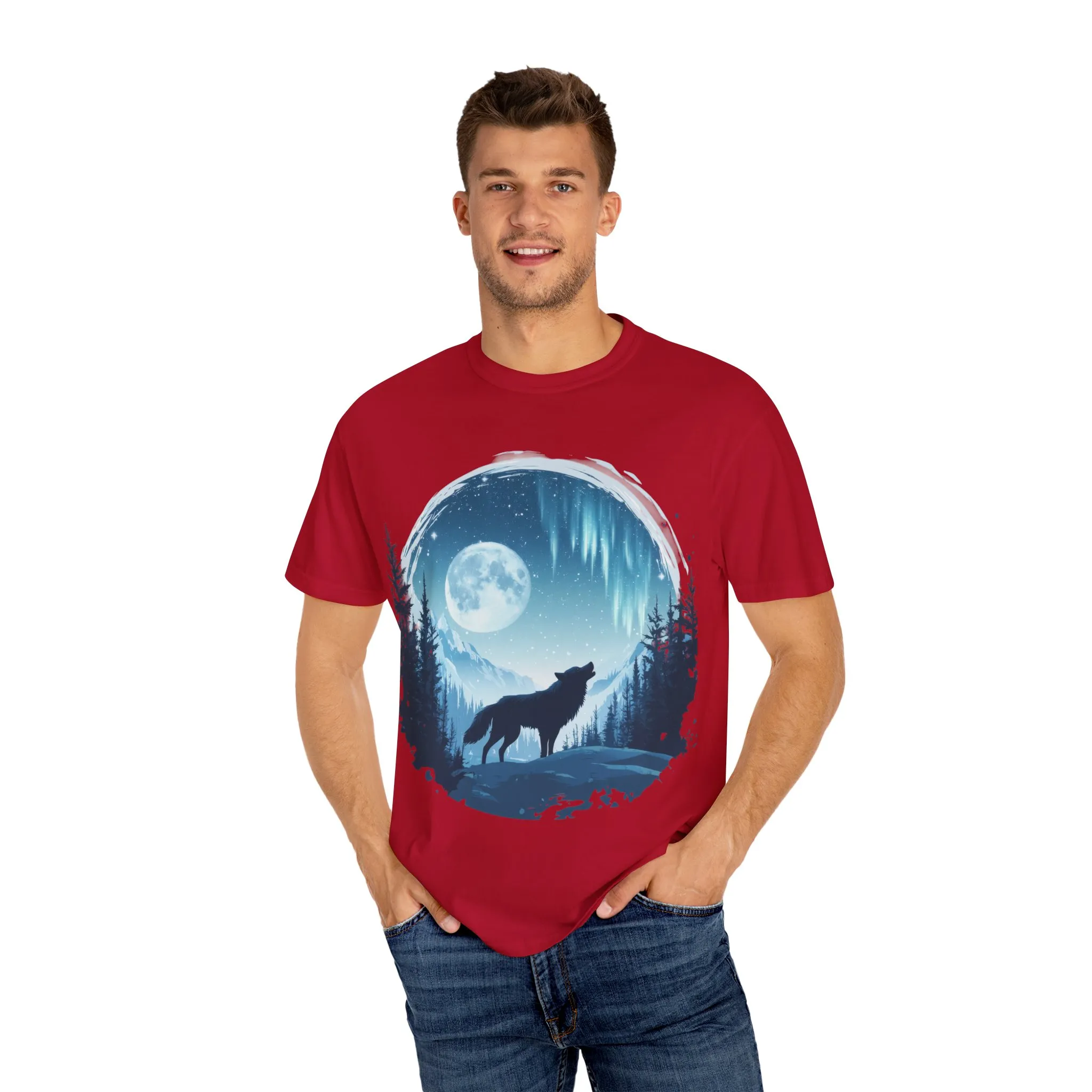 Mystical Wolf Moon T-shirt - Unisex Garment-Dyed Tee for Nature Lovers - Image 31