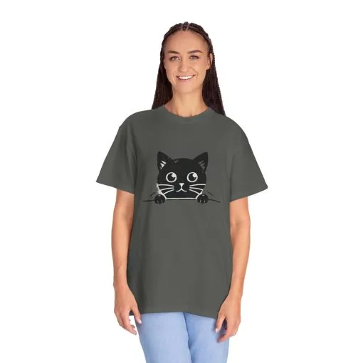 Cute Cat Design Unisex Garment-Dyed T-Shirt - Perfect for Animal Lovers - Image 9