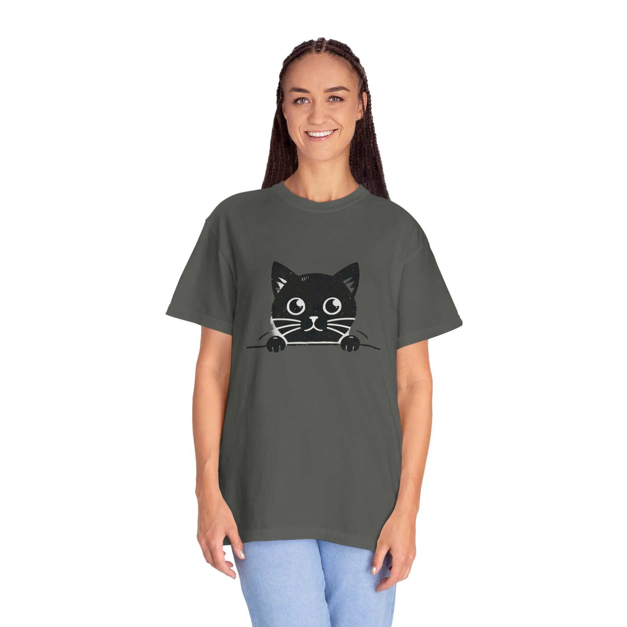 Cute Cat Design Unisex Garment-Dyed T-Shirt - Perfect for Animal Lovers - Image 9