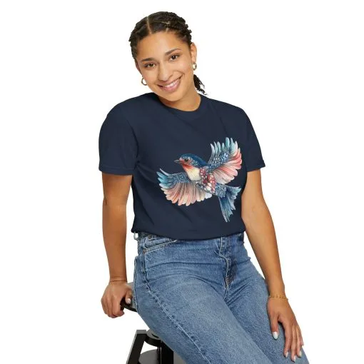 Colorful Bird Art Unisex T-Shirt - Nature-Inspired Garment-Dyed Tee - Image 36