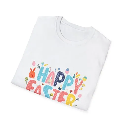 Happy Easter Unisex Softstyle T-Shirt - Vibrant Seasonal Tee for Spring Celebrations - Image 7