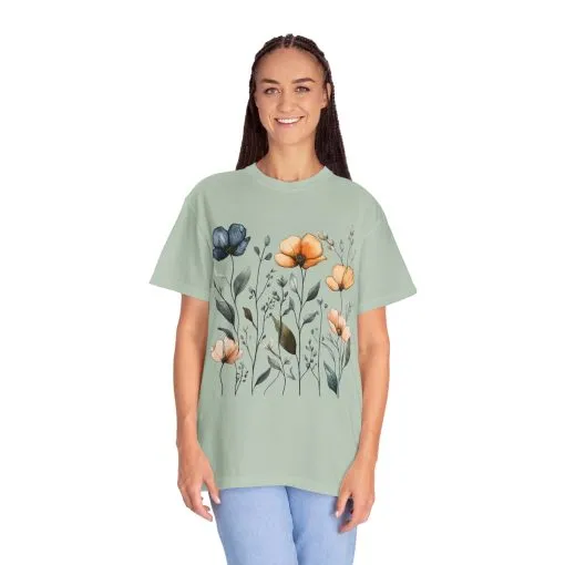 Floral Garden Unisex Garment-Dyed T-Shirt - Eco-Friendly Spring Wear - Image 19