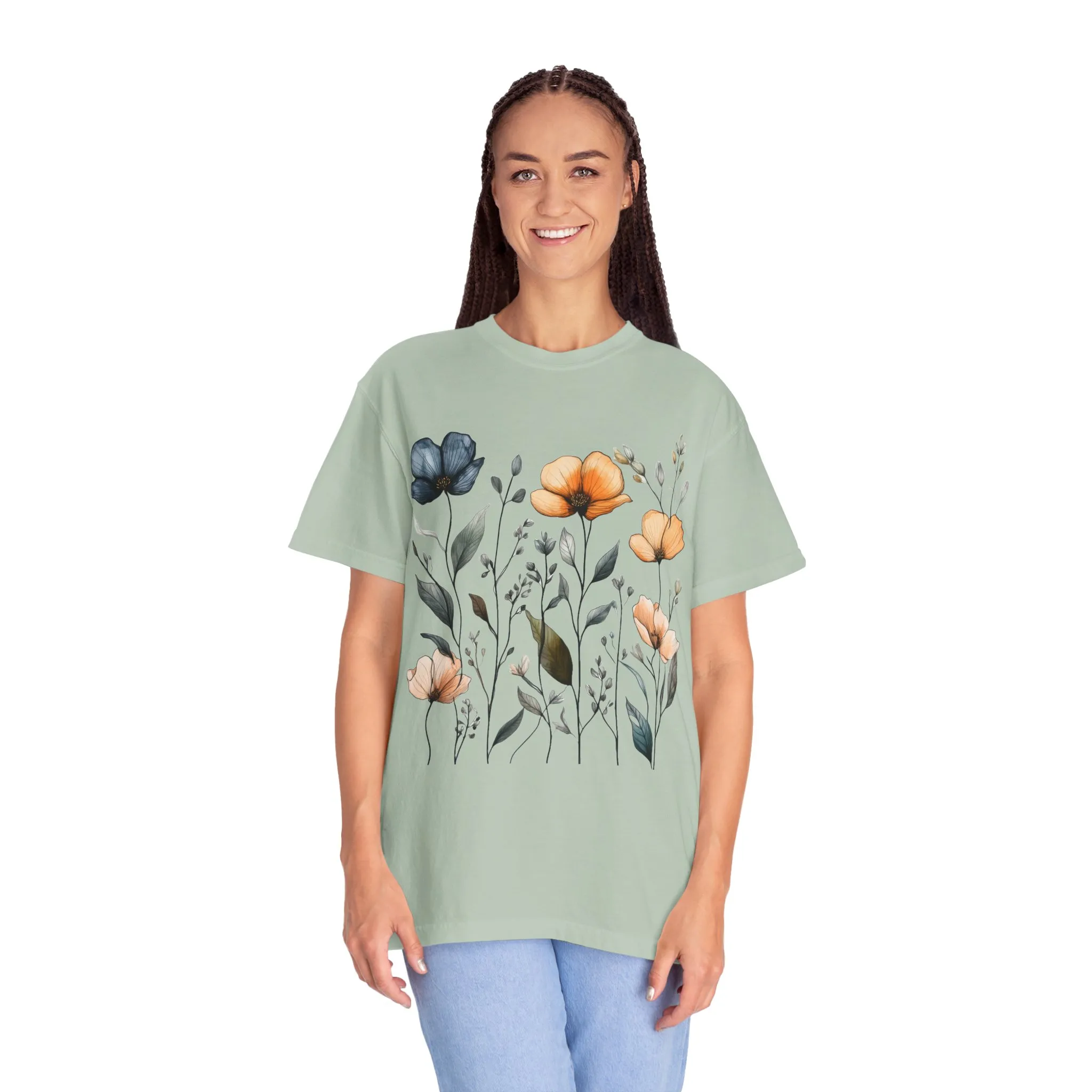 Floral Garden Unisex Garment-Dyed T-Shirt - Eco-Friendly Spring Wear - Image 19