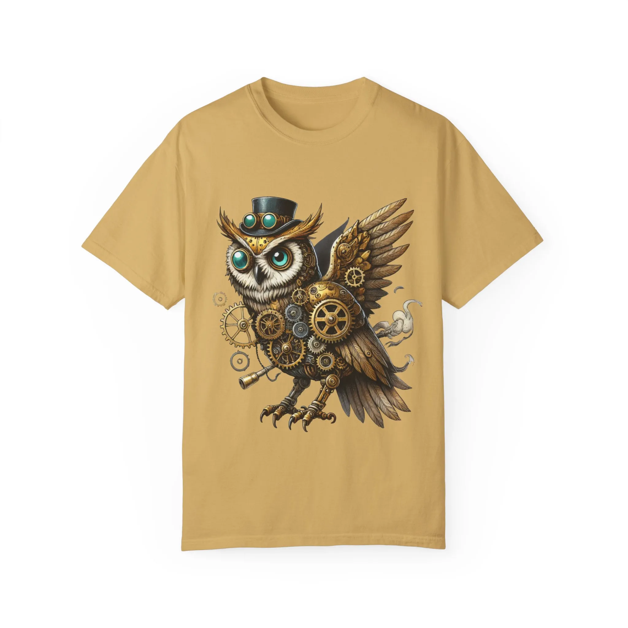 Steampunk Owl Unisex Garment-Dyed T-Shirt