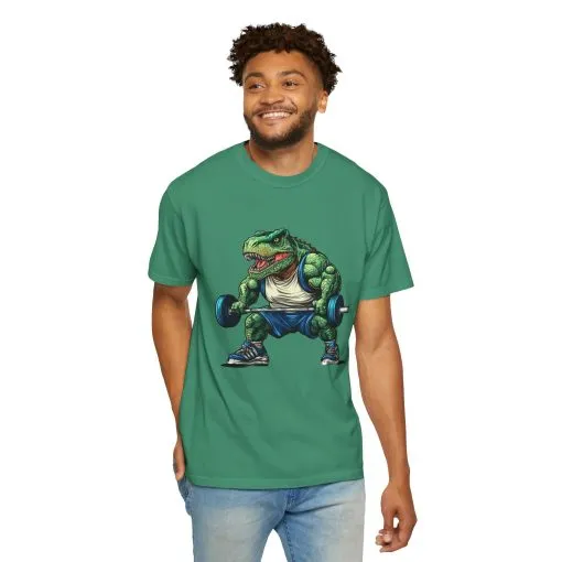 Gym Dinosaur Unisex Garment-Dyed T-Shirt - Fitness Tee for Workout Enthusiasts - Image 21