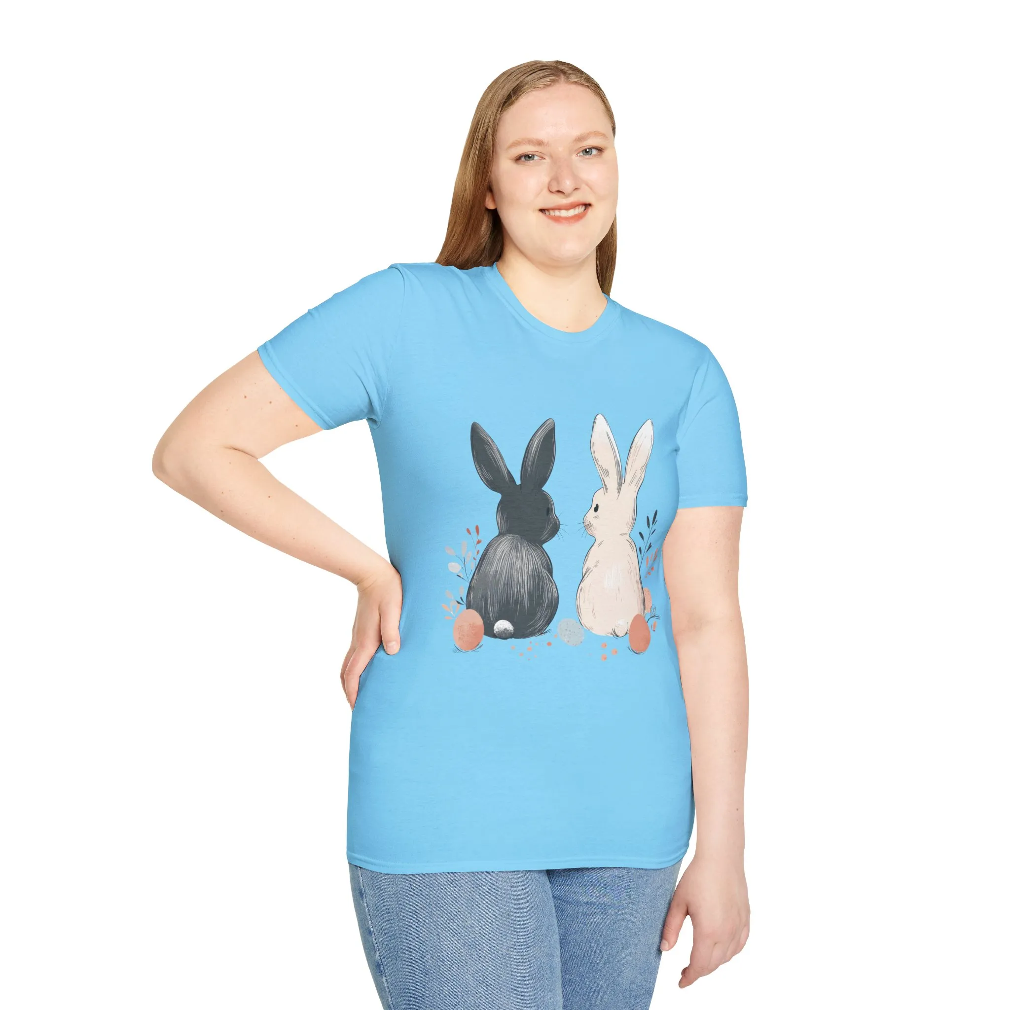 Cute Bunny Love Unisex Softstyle T-Shirt for Easter Celebrations - Image 34