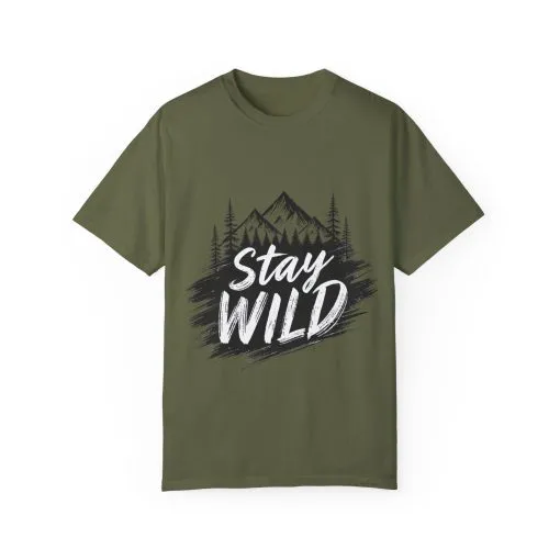 Stay Wild Unisex Garment-Dyed T-Shirt for Adventure Lovers - Image 33