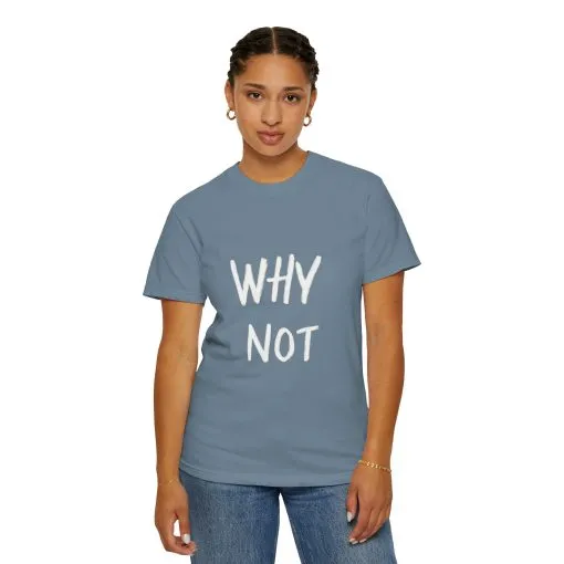 Unisex Why Not Garment-Dyed T-Shirt - Positive Vibe Casual Wear - Image 4