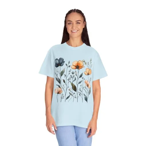 Floral Garden Unisex Garment-Dyed T-Shirt - Eco-Friendly Spring Wear - Image 27
