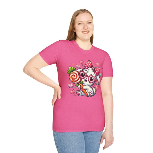 Cute Bunny Love Unisex Softstyle T-Shirt - Perfect for Valentine's Day and Spring Celebrations - Image 64