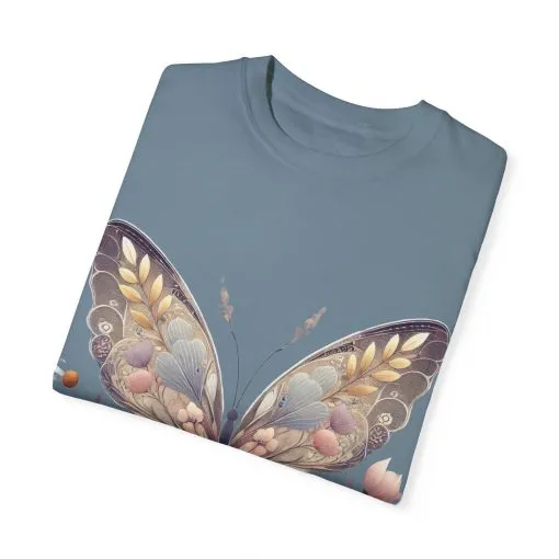 Butterfly Wings Unisex Garment-Dyed T-Shirt - Nature-Inspired Design - Image 22