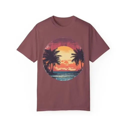 Unisex Garment-Dyed T-shirt | Sunset Beach Vibes Tee - Image 9