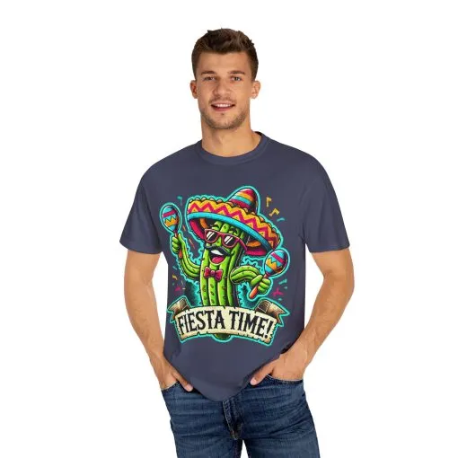 Fiesta Time Cactus T-Shirt - Unisex Garment-Dyed Tee for Celebration Lovers - Image 27