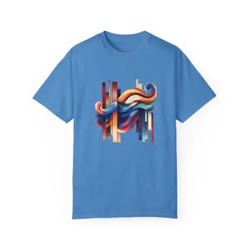 Colorful Abstract Art Unisex Garment-Dyed T-Shirt | Trendy Graphic Tee for Art Lovers - Image 17