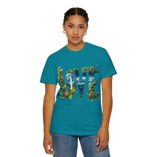 Garment-Dyed Love T-Shirt | Nature-Inspired Unisex Tee - Image 23