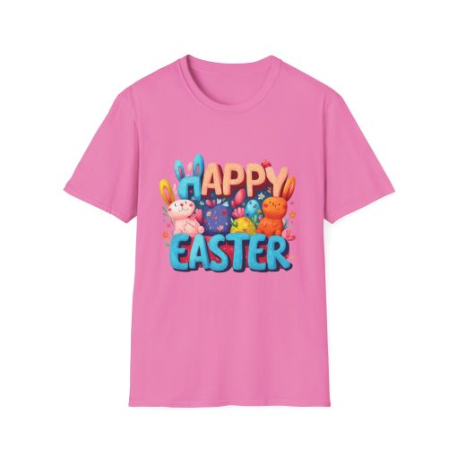 Happy Easter Unisex Softstyle T-Shirt - Fun Spring Bunny Design - Image 71