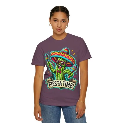 Fiesta Time Cactus T-Shirt - Unisex Garment-Dyed Tee for Celebration Lovers - Image 44