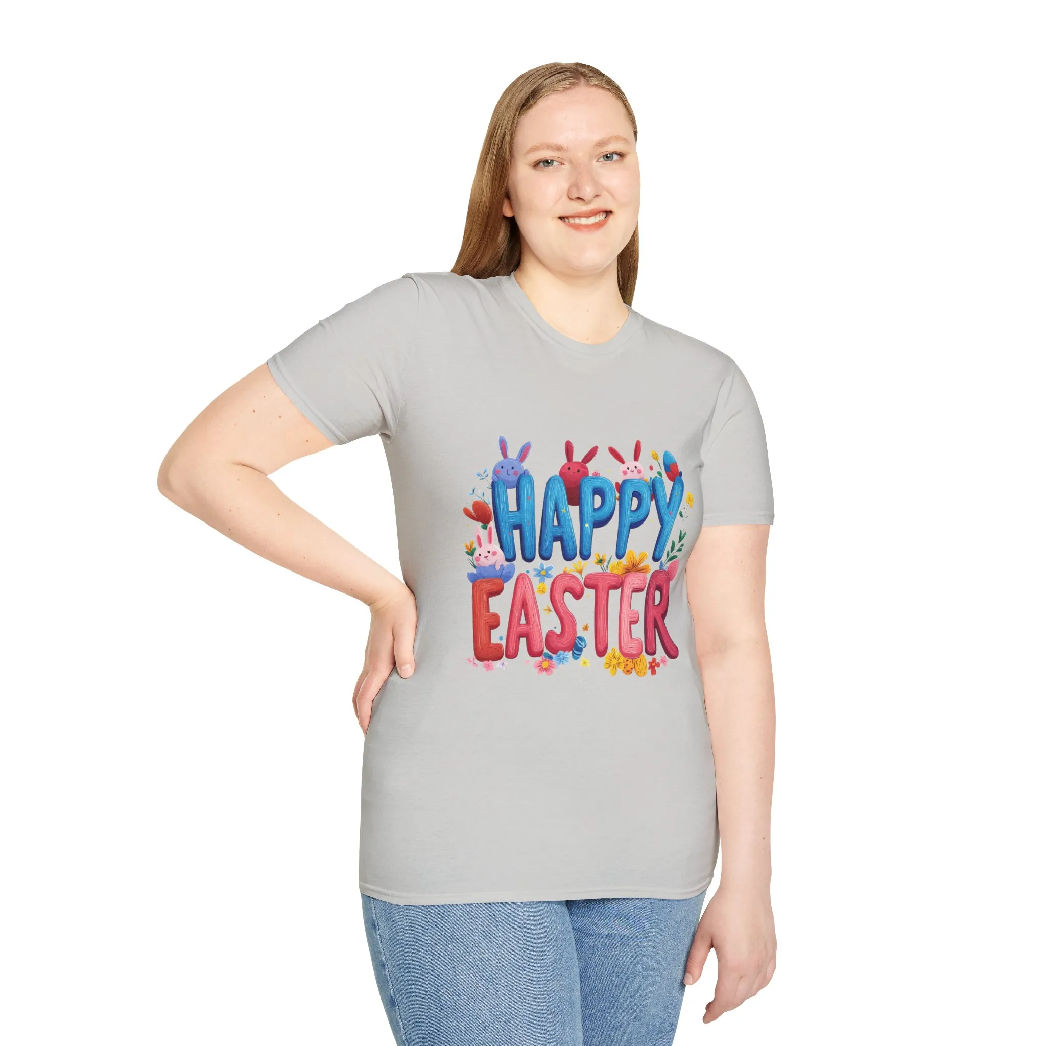 Easter Joy Unisex Softstyle T-Shirt - Spring Floral Design - Image 4