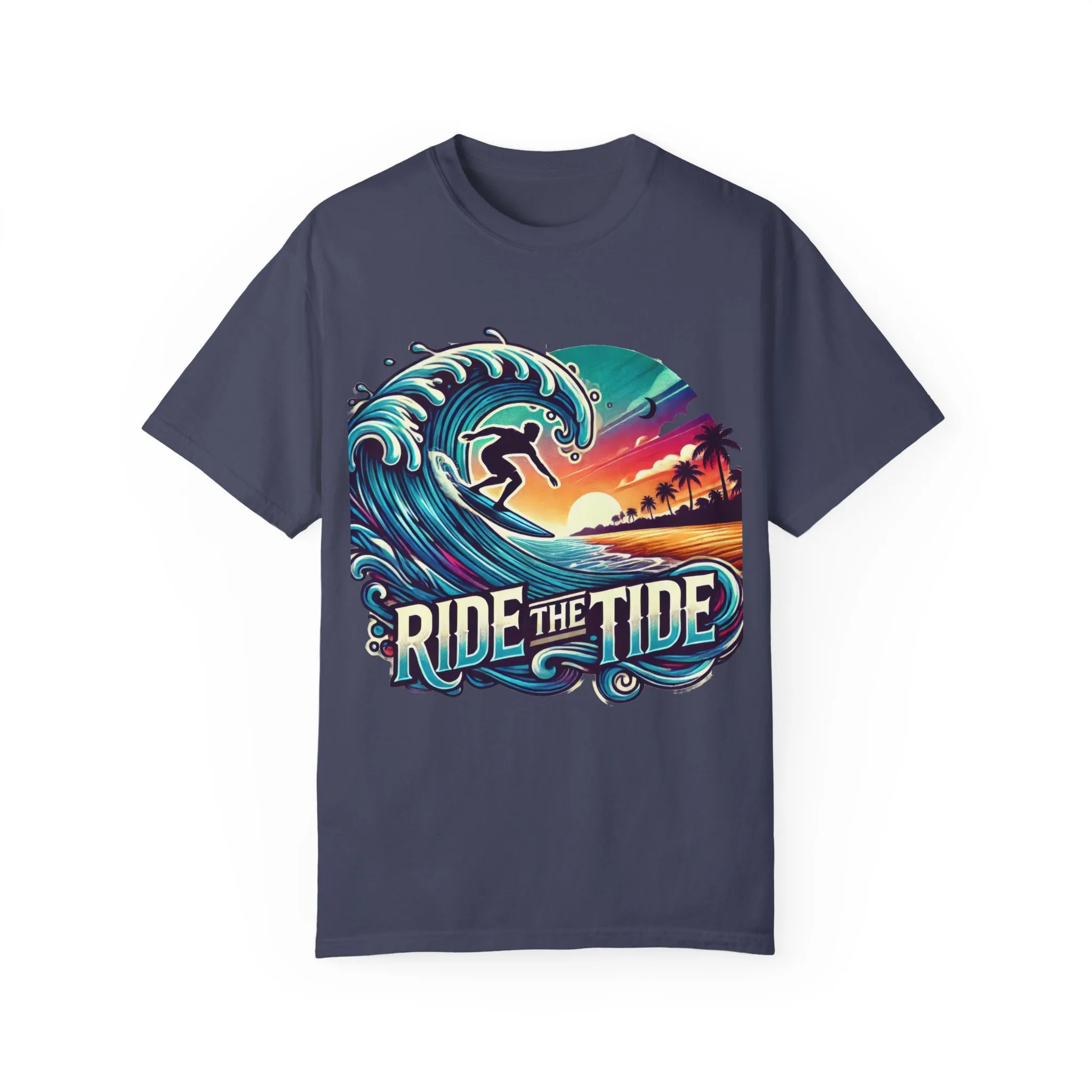 Ride the Tide Unisex Garment-Dyed T-shirt - Surfing Inspired Graphic Tee - Image 29