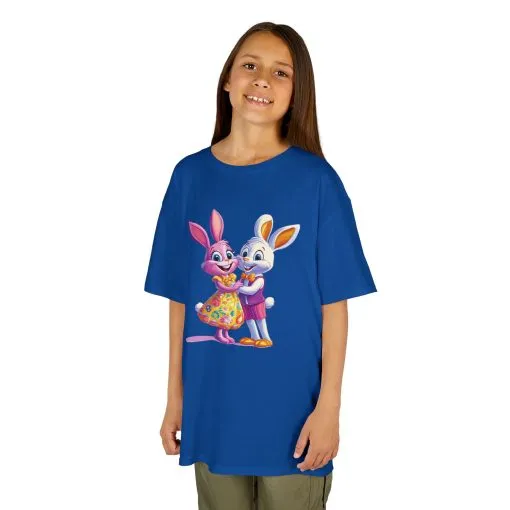 Cute Bunny Love Kids Heavy Cotton Tee - Adorable Cartoon Design for Spring Celebrations - Image 18