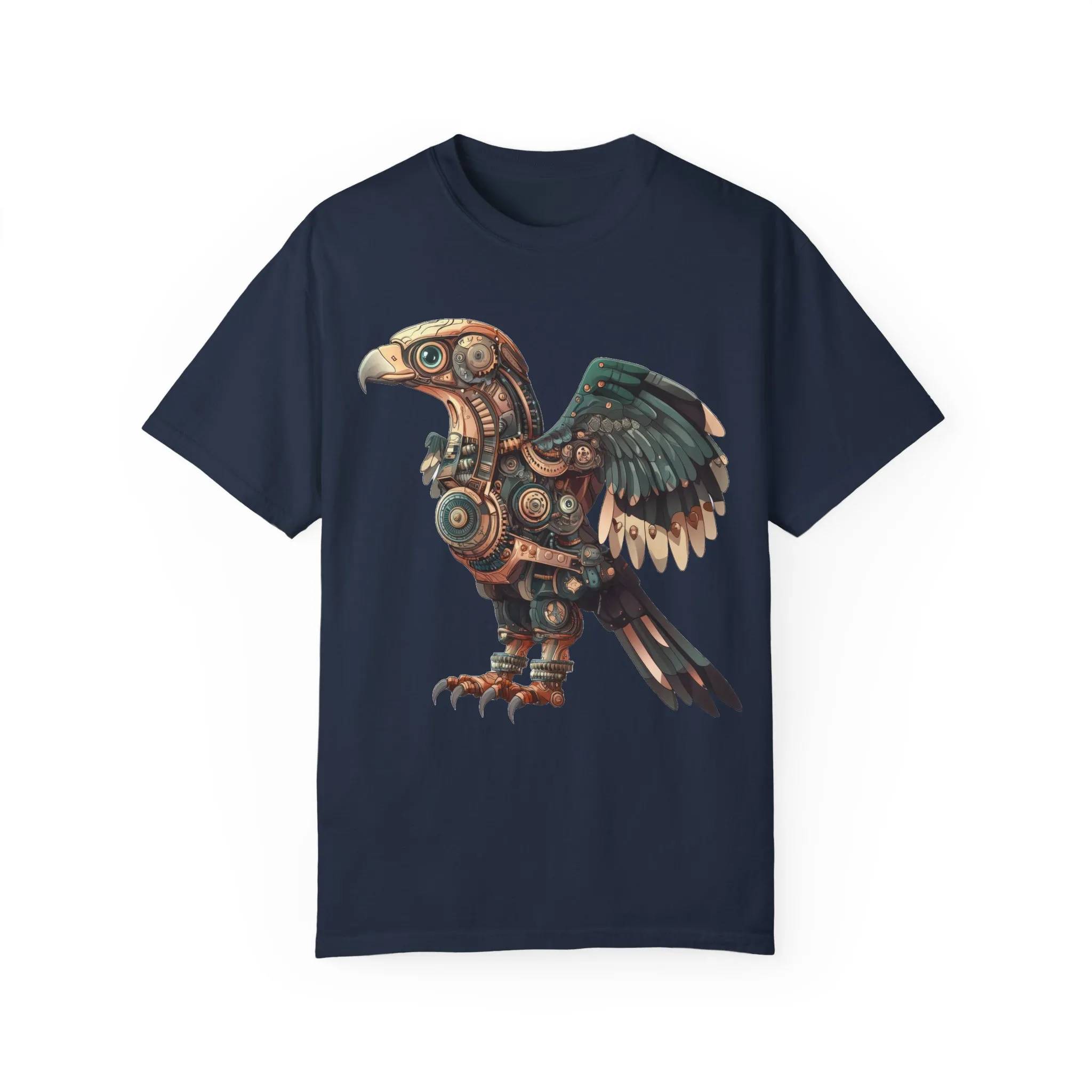 Steampunk Mechanical Bird Unisex Garment-Dyed T-Shirt - Image 45