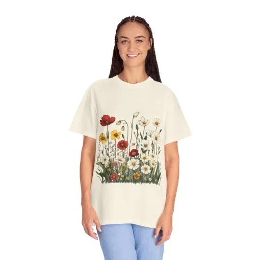 Floral Garden Unisex T-Shirt | Eco-Friendly, Casual Style for Spring & Summer - Image 3