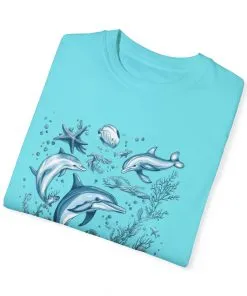 Dolphin and octopus graphic tee for ocean lovers