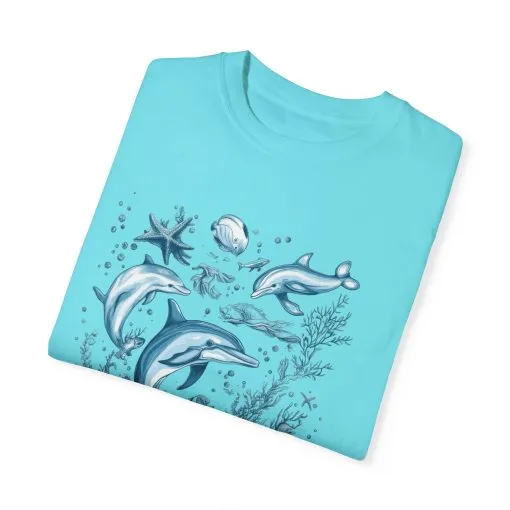Dolphin and octopus graphic tee for ocean lovers