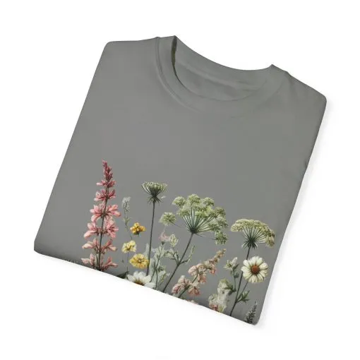 Botanical Print Unisex Garment-Dyed T-Shirt | Eco-Friendly Floral Tee for Nature Lovers - Image 26