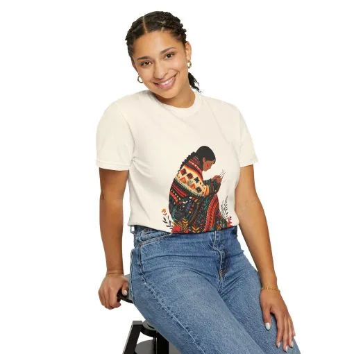 Cultural Heritage Unisex Garment-Dyed T-Shirt - Artisan Design - Image 12