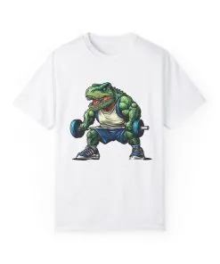 Gym Dinosaur Unisex Garment-Dyed T-Shirt - Fitness Tee for Workout Enthusiasts