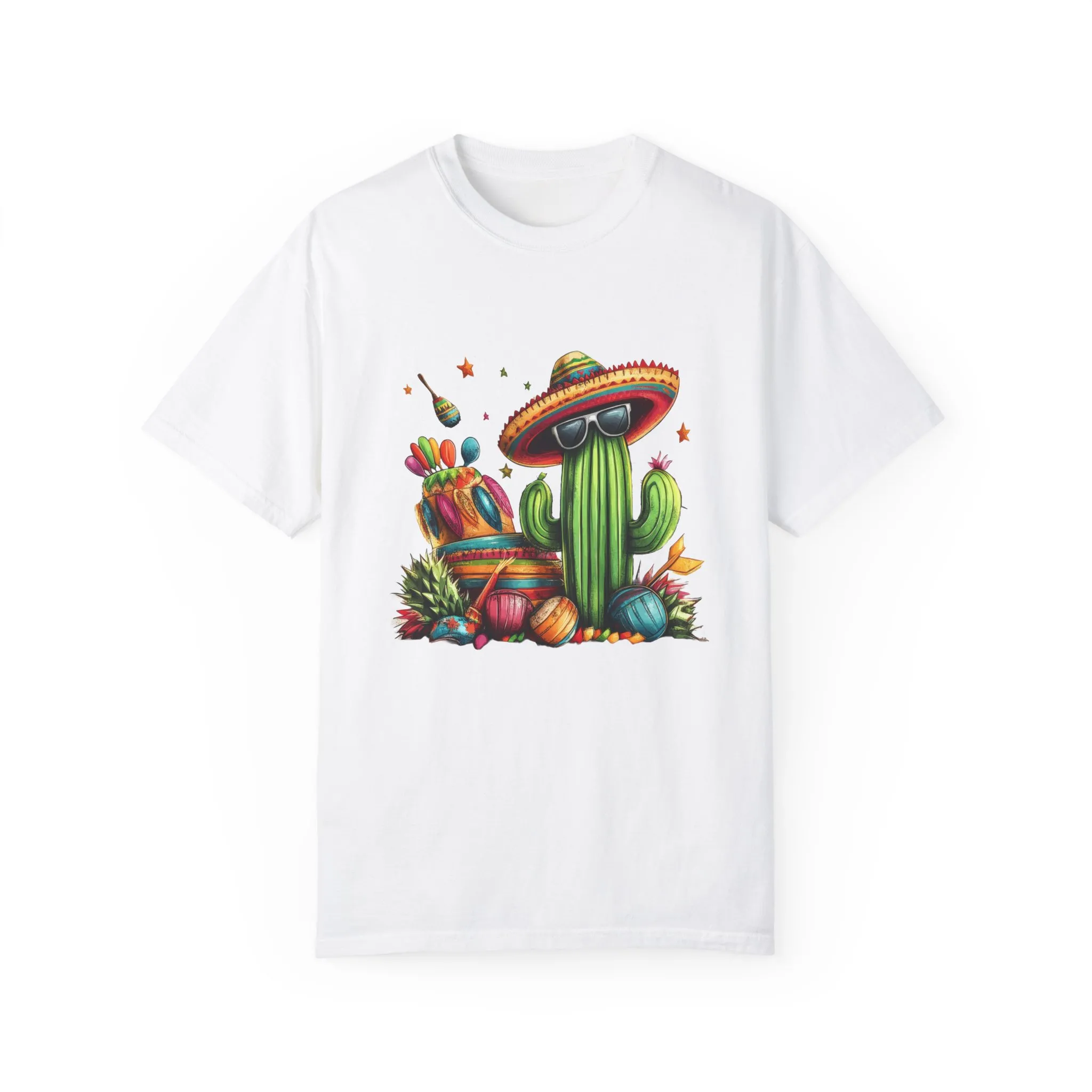 Vibrant Cactus Fiesta T-Shirt - Unisex Garment-Dyed Tee for Summer Celebrations - Image 5