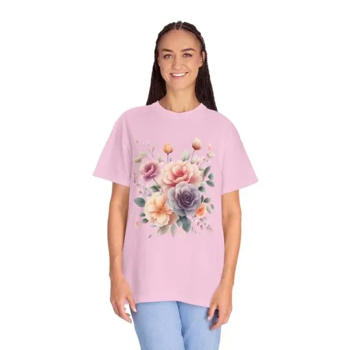 Floral Garden Unisex Garment-Dyed T-Shirt | Soft and Stylish Tee for Spring and Summer Occasions - Image 43