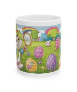Easter Bunny Ceramic Mug - Colorful Spring Design for Holiday Celebrations