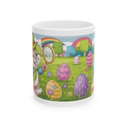 Easter Bunny Ceramic Mug - Colorful Spring Design for Holiday Celebrations