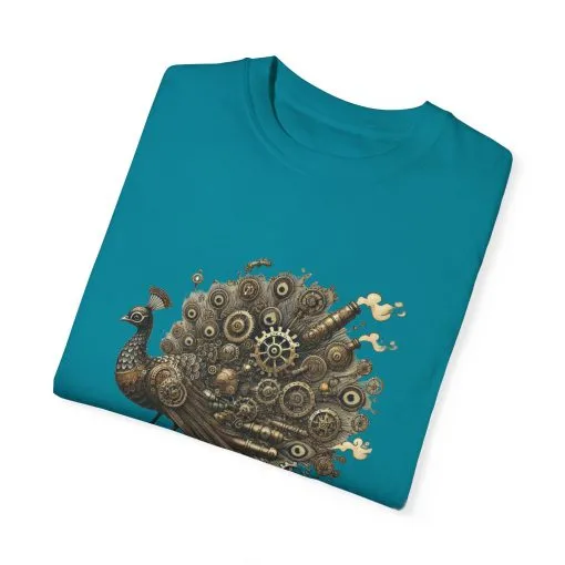 Steampunk Peacock Unisex Garment-Dyed T-Shirt - Image 26