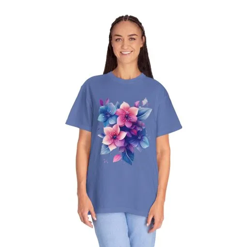 Floral Vibe Unisex Garment-Dyed T-Shirt | Comfortable, Stylish Tee for Nature Lovers - Image 16