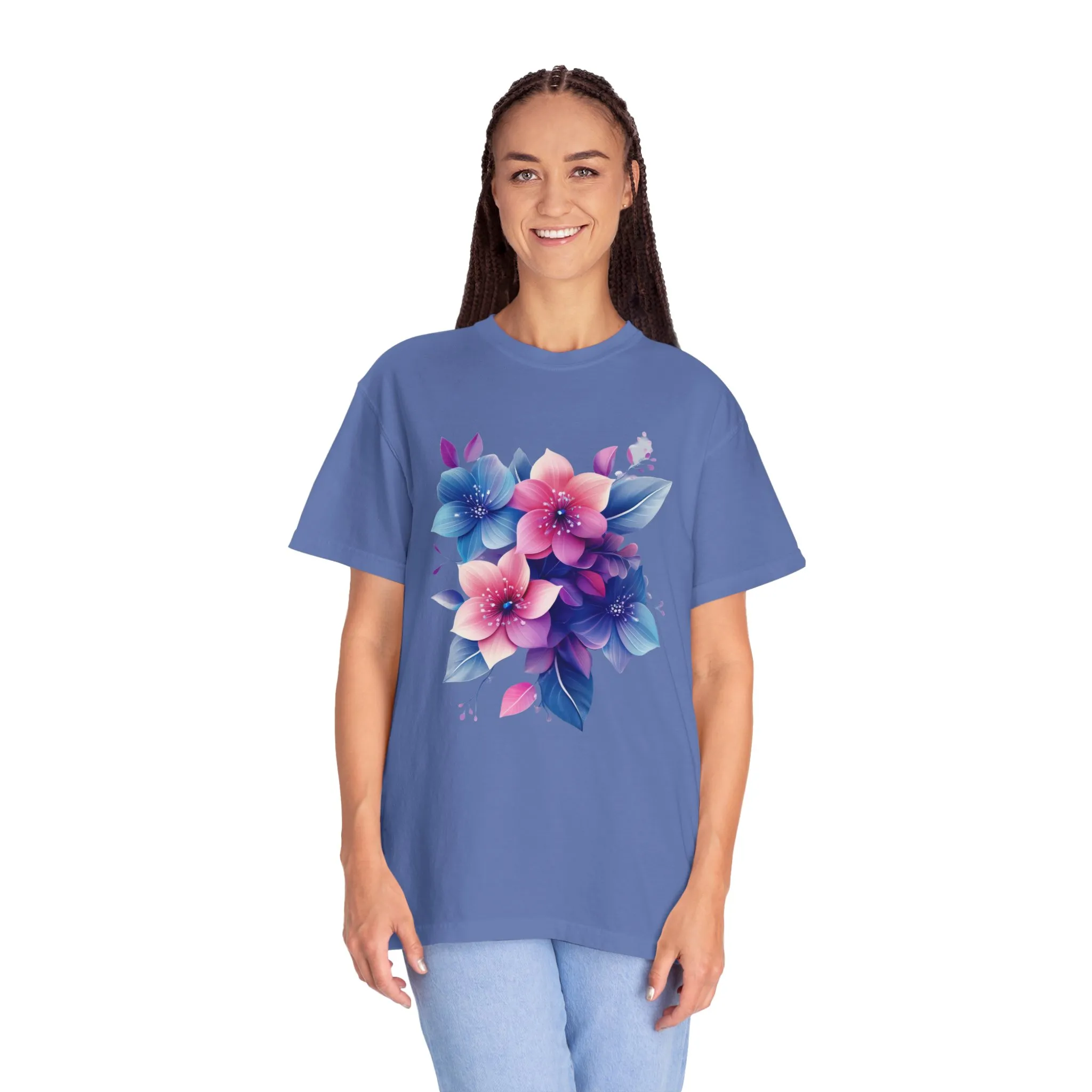 Floral Vibe Unisex Garment-Dyed T-Shirt | Comfortable, Stylish Tee for Nature Lovers - Image 16